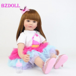 BZDOLL 60 cm silikoonist Bebe Reborn nukum&auml;nguasjad t&uuml;drukule, pehmest silikoonist vin&uuml;&uuml;list printsess v&auml;ikelapse elus beebidele armas s&uuml;nnip&auml;evakingitus lapsele 60cm Doll, Brown eyes