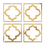 4 tk peegli kleebis DIY isekleepuv plastm&ouml;&ouml;bli modifikatsiooni peegelsein 15cm kuldne