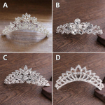 1 tk Diadem Kammiga Rhinestone Crown Juukse Ehted P&auml;rlipeapaelad T&uuml;drukute Moeprintsess A