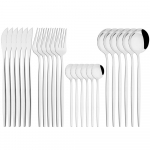 24 tk segav&auml;rviline s&ouml;&ouml;giriistade komplekt Luksuslik roostevabast terasest s&ouml;&ouml;giriistade komplekt nuga kahvel teelusikad lauan&otilde;ud peo&otilde;htu l&auml;&auml;ne k&ouml;&ouml;gi s&ouml;&ouml;giriistad h&otilde;be