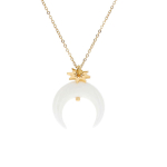 Les Tr&eacute;sors De Lily [R4434] - Disainterasest kaelakee  Cl&eacute;opatra  valgest kullast - 20 mm (sarvest) valge
