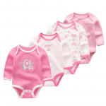 Kiddiezoom 4-osaline beebipoistele t&uuml;drukute kehakost&uuml;&uuml;m pikkade varrukatega pehme puuvillane beebiriided 0-12-kuulistele vasts&uuml;ndinutele Bebe kombinesooni r&otilde;ivad 3-6Months
