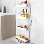 2/3/4 tasandi &otilde;huke hoiuk&auml;ru K&ouml;&ouml;k Vannituba Korraldaja Riiul Mobiilne Riiul Veerev ratastega k&auml;ru Liigutatava vahega hoiurest 38.5*12*105.5cm