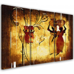 Kolmeosalise pildiga l&otilde;uendiprint Africa Women 60x40 pruun