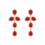 Naiste Drop K&otilde;rvar&otilde;ngad Vintage Cross K&otilde;rvar&otilde;ngad Crystal Palace Luxury Premium k&otilde;rvar&otilde;ngad OneSize punane