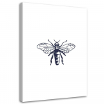 L&otilde;uenditr&uuml;kk Wasp Black and White Insect 40x60 valge/must