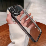 Iphone 14 Pro Max &uuml;mbris, mood naiste metallikv&auml;rviga kaetud raam, l&auml;bipaistev pehme &uuml;mbris Iphonone 13 12 11 Xs kaitse&uuml;mbris iPhone14 Plus must