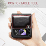 S&otilde;rmej&auml;ljevastane Zflip4 nahast kokkupandav &uuml;mbris Samsung Galaxy Z Flip 4 5g Flip4 Flip3 Flip 3 kukkumisvastaste &uuml;mbriste jaoks for Samsung z Flip 4 roosa