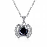 Bague Ringen Trend naiste 1-karaadine &uuml;mmargune moissanite kaelakee &otilde;unakujuline ripats rangluu kett, h&otilde;be 925 ehted j&otilde;uludeks 1ct length 45cm hall v&auml;rv
