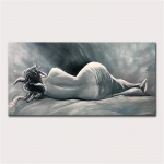 Naine magav keha Tagasivaade Kunst Portreekaunistus Moodne &otilde;limaal Plakat ja prindituba L&otilde;uendikaunistusmaal 20cm&times;40cm NoFrame