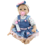 NPK 55 cm Reborn Baby V&auml;ikelapse t&uuml;drukule V&auml;ga pehmest riidest nukuvannim&auml;nguasi Elutruu t&otilde;eline pehme puutega vannim&auml;nguasi 55cm