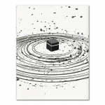 Kabah illustratsioon Abstraktne tr&uuml;kk Islami seinakunst l&otilde;uend Maalimine moslemiplakat Must-valge traditsiooniline kunstpilt Kodukaunistus Ilma raamita 21*30cm
