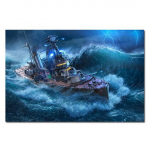 World of Warships Bismarck Battleship Painting Canvas Plakatid HD Prinditud Seina Kunstipildid Kaasaegne elutuba Kodukaunistus 70x120 No Frame