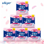 Whisper 100% pehmest puuvillast naiste tiibadega menstruatsioonipadjad Whisper Naiste lapid P&auml;evaseks kasutamiseks 240 mm Regular Flow 10 padjakest * 6 pakki