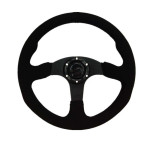 Refitting racing 14 inch 350mm flat drift steering wheel / Suede Leather steering A Suede Black white