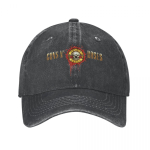 Vintage Guns N Rose Heavy Metal Baseball Cap Unisex Distressed Denim Snapback M&uuml;ts Steampunk Muusika &Otilde;ues Reisimine Kingitus M&uuml;tsid One Size