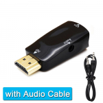 HDMI-&uuml;hilduv VGA-kaabli adapter, 3,5 mm pistikupesaga heli-video 1080P arvuti s&uuml;learvuti ja projektori kuvari jaoks