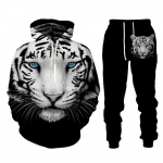 Animal Tiger 3D prinditud meeste dressikomplekt vabaaja kapuuts ja p&uuml;ksid 2tk komplektid kevad-s&uuml;gismood t&auml;navar&otilde;ivad meeste r&otilde;ivaste &uuml;likond S