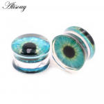 Alisouy 2tk l&auml;bipaistev &uuml;mmargune akr&uuml;&uuml;list silmamuna k&otilde;rvam&otilde;&otilde;turid tunnelid pistikud liha venitav laiend k&otilde;rvar&otilde;ngad augustamine keha ehted 8mm