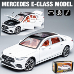 1/24 Scale E-Class E300L Diecast automudeli m&auml;nguasi, tagasit&otilde;mmatav m&auml;nguasi koos heli ja valgusega lastele V&auml;ikelapsele Poistele T&uuml;drukutele Kingikogu 1/24-22.8x8.5x6.5cm valge