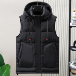 Moodsad varrukateta jakid meestele 2023. aasta uued paksud, soojad talvised meestevestid, kapuutsiga br&auml;ndi Korea stiilis suures suuruses mantlid L must