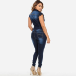 Naiste Mood Denim Jumpsuits Teksad Kombinesoonid Rompers T&uuml;drukute Body M sinine