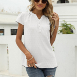 HNXC naiste moe vabaaja suve &uuml;hev&auml;rvilise tr&uuml;kiga l&uuml;hikeste varrukatega V-kaelusega pluusid ja s&auml;rgid S valge