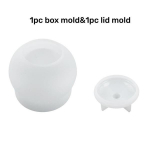 1 komplekt kaanega &uuml;mmargune silikoonvorm vaigu-epoksiidi/krohvi/tsementbetooni jaoks. valge