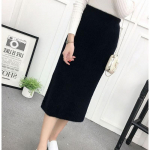 Naaritsa fliisiga m&auml;hitud puusaseelik naiste s&uuml;gis/talvine paksendatud silmkoeline poolseelik, keskmise pikkusega villane seelik, pikk seelik XXXL valge