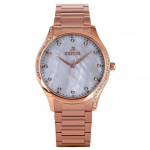 Westar Zing Crystal Accents Rose Gold Toon roostevabast terasest valge p&auml;rlmutteriga kvarts 00127PPN611 naiste k&auml;ekell