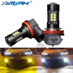 2tk Super Bright H11 Led H8 9005 9006 HB4 HB3 auto 3030SMD LED udutulede pirnid 12V 6000K valge 3000K kuldne auto udutuli DRL s&otilde;idutuli H8 valge