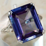 Stiilne Promise s&otilde;rmus, inkrusteeritud ristk&uuml;likukujuline lilla kalliskivi Kihlas&otilde;rmus pruutidele Elegantsi ja romantika s&uuml;mbol 6 lilla