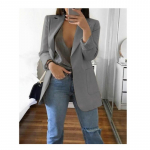 Naiste moodne jakk keskmise pikkusega varrukatega &uuml;herealine soe jakk XXXXXL