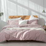 Puuvillase l&otilde;ngaga v&auml;rvitud pestud puuvillane neljaosaline jaapani stiilis tr&uuml;kita stiilis B&B &uuml;hev&auml;rviline ruuduline &uuml;he- ja kahekordne tekikate ja liibuv lina 160*240cm bed sheets