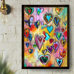 DIY Teemantmaal Armastus Tuulekellad Ristpistekomplekt Mosaiikkunst Teemantmaal T&auml;isringi/ruudukujuline teemant-kodukaunistus Round 30x40cm