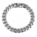 Titaanterasest meeste kuuba k&auml;ev&otilde;ru paks k&auml;ev&otilde;ru meeste ehted pandlakett poleeritud punk k&auml;te ehted 18cm