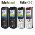 Renoveeritud Nokia Originaal Nokia C1-01 GMS 2G Avatud Mobiiltelefon 1 SIM-kaardiga No charger hall v&auml;rv