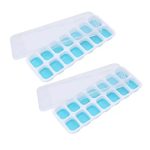 2 tk silikoonist j&auml;&auml;kuubikualus l&auml;bipaistva tolmukindla kaanega 14 &otilde;&otilde;nsust toidukvaliteediga kergesti vabastatav k&uuml;lmik suvekokteilij&auml;&auml;masina vormi k&ouml;&ouml;gitarbed sinine