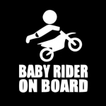 Baby Rider pardal S&otilde;nam&auml;rgiga Autokleebised Hoiatus armas tagaakna kleebis 5.5 by 8 valge