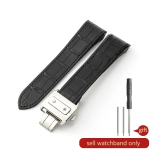 Ehtsast nahast k&auml;ekellarihm Cartier Sandoz rihmale Santos100 meeste naiste kokkupandav pandlaga rihm Black-Steel-Z8 20mm black