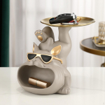 Kommiehtesalv dekoratiivne hoiukauss, kogutav kujuke koerakuju must