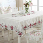 Laudlina Piimjas Elegantne Luksuslik Tikitud laudlina Laud Juppe Satiin Jacquard Lilled S&ouml;&ouml;gilaua kate Televiisori kapi kate 90X150cm