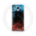 &Uuml;mbris Samsung Galaxy J6 2018 abstraktse tekstuuriga taustaga punane must sinine