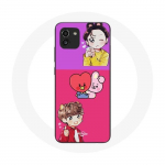 Coque pour Samsung Galaxy A03 BTS BT21 Cooky Et Tata Bangtan V Et Jungkook Fanart