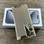 Luksuslik soojust hajutav telefoni&uuml;mbris Samsung Galaxy S25 S24 S23 S22 S21 S 24 Ultra Plus galvaniseeritud jahutusobjektiivi kaitsekattega For Samsung S23 Ultra kuld