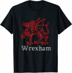 Wrexham Wales Retro Vintage Punane Draakon Lipp Wales Unisex T-s&auml;rk S