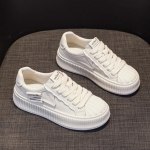 Valged naiste kingad Suvised ja s&uuml;gisesed v&otilde;rkkangast hingavad vabaaja ja mugavad k&otilde;rgust suurendavad poolsussid lauajalatsid Spordijalatsid 35 roosa