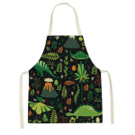 Ilus multikas dinosauruse printcottonapron ja varrukateta vananemisvastane linane kawaii k&ouml;&ouml;gip&otilde;ll k&ouml;&ouml;gi k&ouml;&ouml;gitarvikud 47x38cm