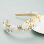 Naiste juuksepael Barokkne kristallklaasist lilleline peapael Super Fairy Princessi p&auml;rjaga peakate OneSize valge