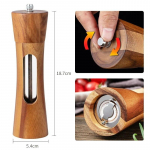 Creative Acacia Wood Pipraveski akr&uuml;&uuml;list l&auml;bipaistva aknaga Keraamilise s&uuml;damikuga soola- ja pipraveski k&ouml;&ouml;git&ouml;&ouml;riistad ja vidinad